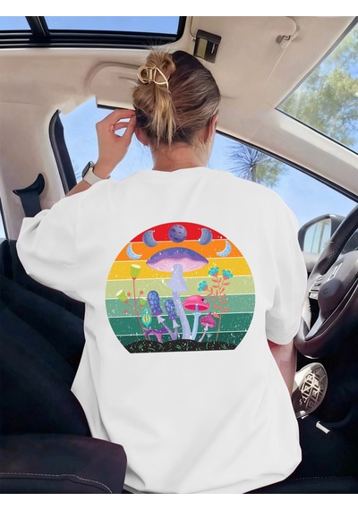 Noıssey Urban Pop Graphic Kadın Tişört Koleksiyonukod 5504 Beyaz