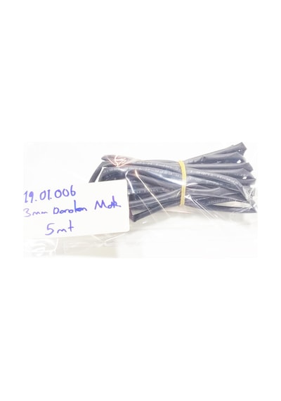 3mm Isı İle Daralan Siyah Makaron 5 Metre, Daralma Oranı 2/1, Çalışma -55/+125 Derece