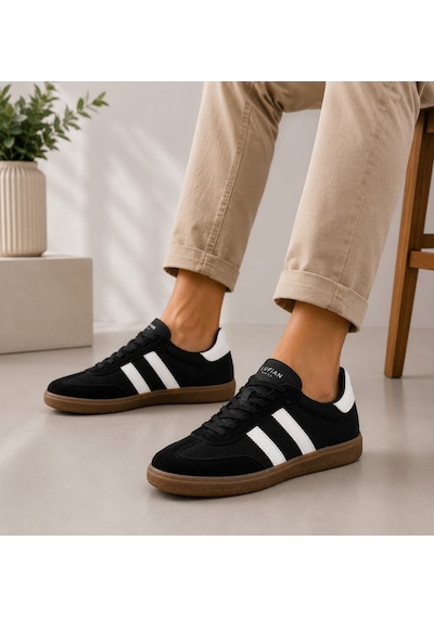 Lufian 121230066 Lenora Deri Unisex Sneaker Ayakkabı Siyah