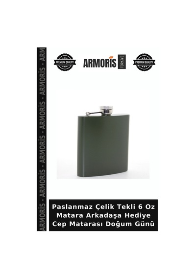 Paslanmaz Çelik Tekli 6 Oz Matara Arkadaşa Hediye Cep Matarası Doğum Günü Metal