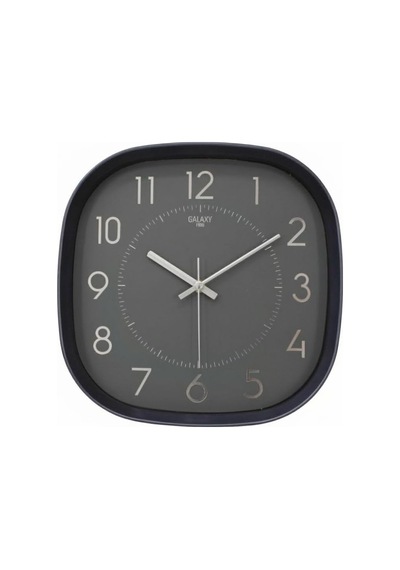 Galaxy Premium Serisi Abs Kasa Duvar Saati Oval 30 Cm Gri Renkli Klasik Kadran 0240-beyaz-şekilli-48cm
