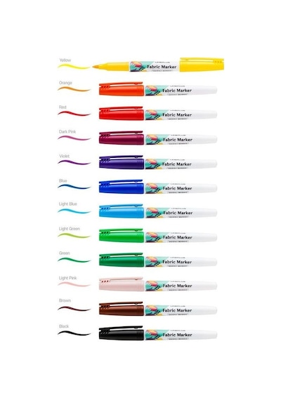 Lineplus Fabric Marker Kumaş Boyama Kalemi 12 Renk