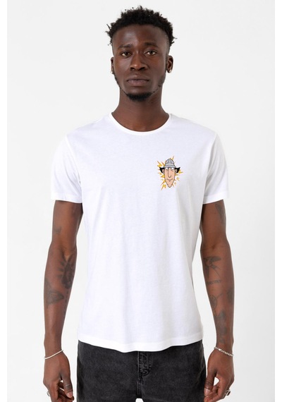 Inspector Gadget Vintage Lightning Beyaz Erkek Bisikletyaka Tshirt 001