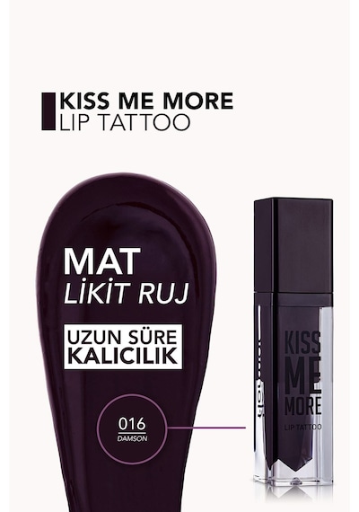 Flormar Kiss Me More Lip Tattoo Ruj 16 3.8 ML Damson