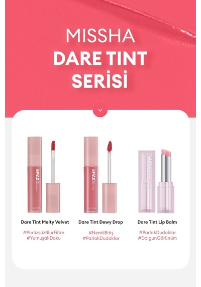 Uzun Süre Kalıcı, Bulaşma Yapmayan, Kadifemsi Bitiş Sunan Tint Dare Tint Melty Velvet Rose Letter 0 59802458