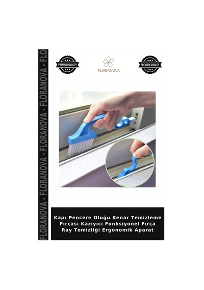 Kapı Pencere Oluğu Kenar Temizleme Fırçası Kazıyıcı Fonksiyonel Fırça Ray Temizliği Ergonomik Aparat Çok Renkli