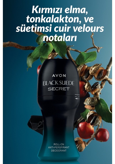 Avon Black Suede Secret Erkek Parfüm EDT 75 ML + Black Suede Secret Erkek Roll-On Deodorant 50 ML