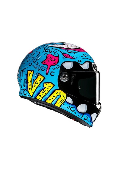 Hjc V10 Squeeze Mc28 Kapalı Motosiklet Kaskı Çok Renkli