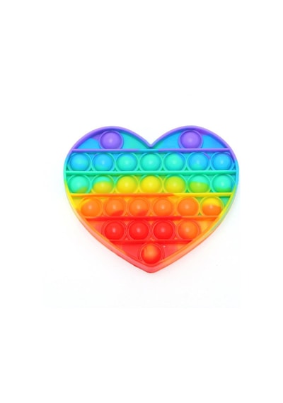 Pop It Duyusal Zihinsel Oyuncak Rainbow Renk. Kalp