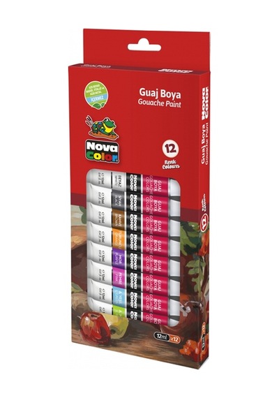 Nova Color Guaj Boya Tüp 12 Li 12 Ml Nc-781 Çok Renkli