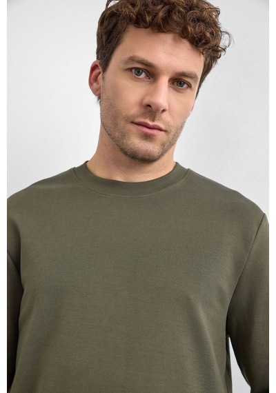 Backandbond Haki Regular Fit Bisiklet Yaka Sweatshirt
