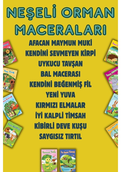 Neşeli Orman Maceraları 10 Eğitici Kitap 1. Ve 2.sınıflar Etkinlikli Kutulu