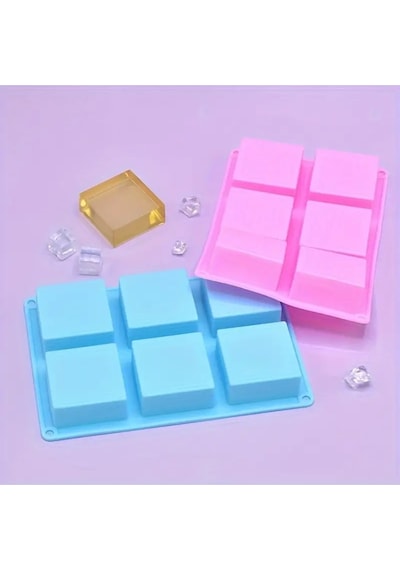 Sabun Kalıbı & Kek Kalıbı Silikon Kalıp 5x5cm Kırmızı