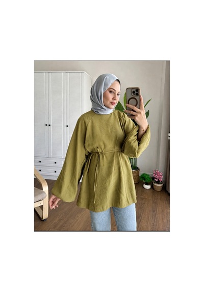 Unika Boutique Balon Kol Astarlı Tunik Yeşil