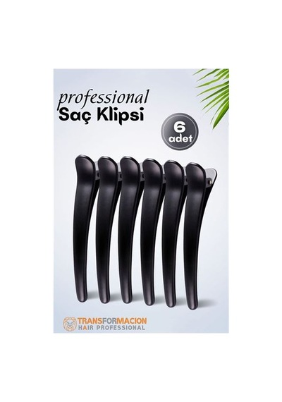 Kuaför Saç Klipsi - Profesyonel Toka 6 Lı Set siyah