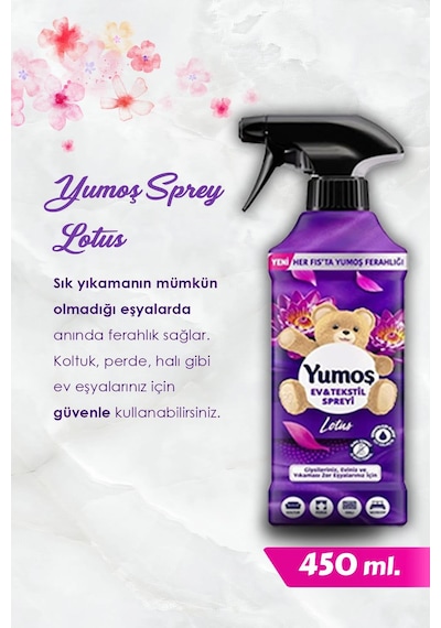 4 Al 3 Öde Yumoş Ev Ve Tekstil Spreyi Lotus Yıkanması Zor Eşyalar 450 Ml Rosıe Hediyeli Tekli