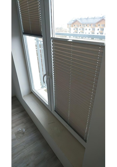 Kidmex Plise Black Out Katlanır Cam Balkon Perdesi 4 Renk - Ofis Perdesi - Mutfak Perdesi - Salon Perdesi