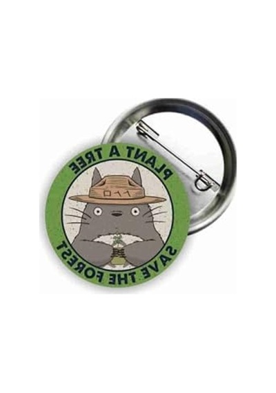 Totoro Anime Buton Rozeti, Koleksiyoncular İçin Özel Tasarım Açık Kahverengi