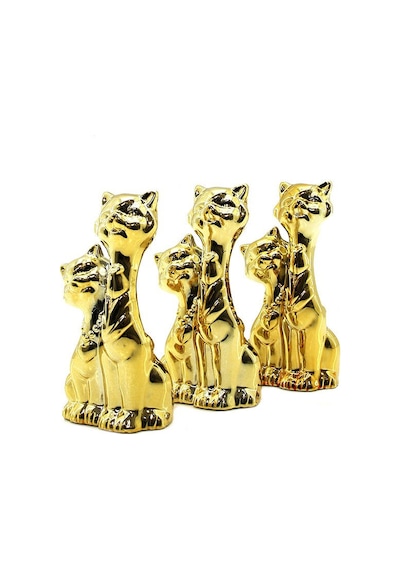 İbico İ12-142 Biblo Ve Dekoratif Süs Eşyası Gold Büyük Seramik Çift Kedi - 12'li Paket Diğer