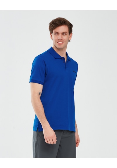 Skechers Polo Shirt M Short Sleeve Erkek Mavi Polo Yaka Tshirt S211800-403