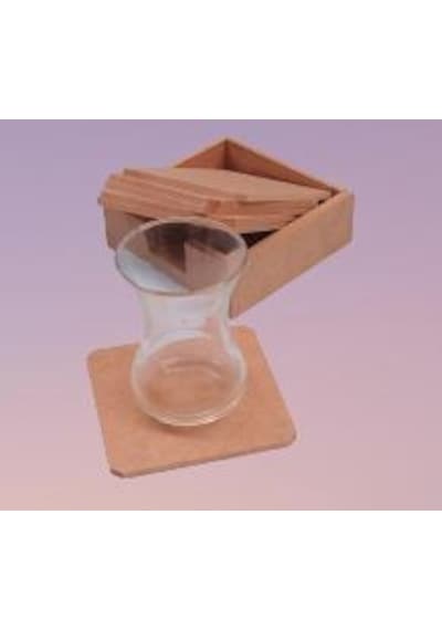 Hobi Dekoratif Model Tabak Altı Seti Kare Ahşap HAM MDF El Yapımı