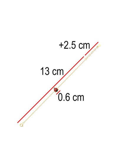 Uğur Böceği Figürlü Çocuk Zincir Bileklik Sarı