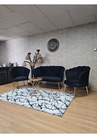 Zafir Papatya Çay Seti Koltuk Takımı Gold Sivriltme Ayak, Balkon, Salon, Ofis, Cafe Koltuk Takımı Siyah Zafir Papatya Çay Seti Koltuk Takımı Gold Sivriltme Ayak, Balkon, Salon, Ofis, Cafe Koltuk Takımı Siyah