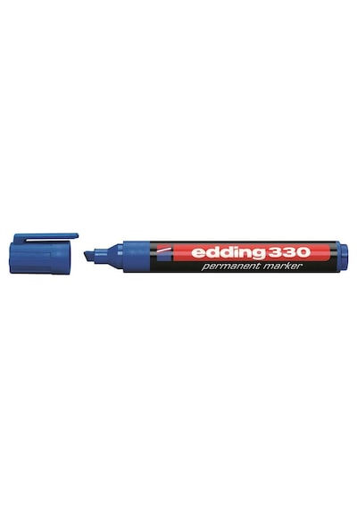 Edding 330 Mavi Permanent Kesik Uç Marker Kalem Mavi