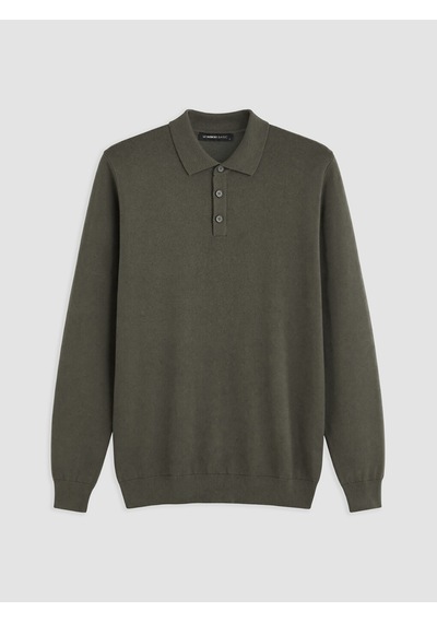 Lcwaıkıkı Classic Haki Polo Yaka Erkek Triko Kazak