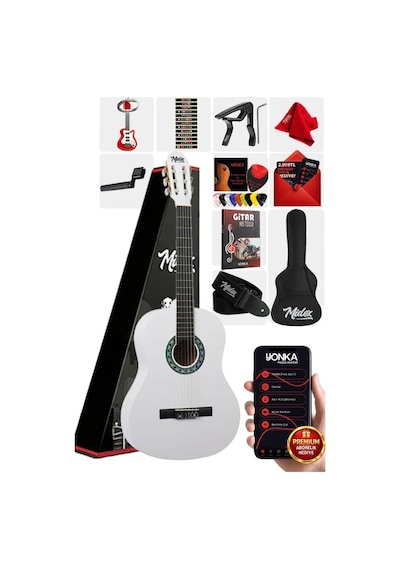 Midex Cg-270wh Beyaz Renk Klasik Gitar 4/4 Yetişkin Boy Sap Ayarl