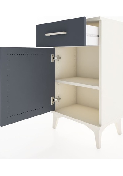 Arges Komodin Tek Raflı Tek Çekmeceli Tek Kapaklı 44x30x80 Aytaşı-antrasit Aytası