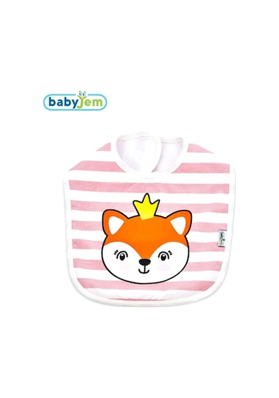 Babyjem Çizgili Baskılı Mama Önlüğü Pembe