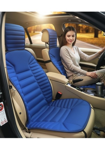 Fiat Egea Uyumlu Mavi Koltuk Kılıf Koruyucu Minderi Ön 2li Minder Ortopedik Lüks