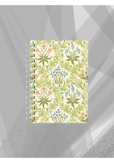 Nostaljik Desen Defter Çizgisiz, Tel Spiral 60 Yaprak Çok Renkli
