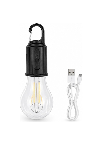 Şarjlı Kamp Ampulü Usb Type-c Girişli Asılabilir Led Ampul 3 Modlu Işık Gün Işığı Kamp Lambası