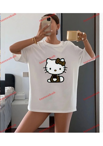 Tarzsokak Leopar Desenli Helo Kity 2 Beyaz