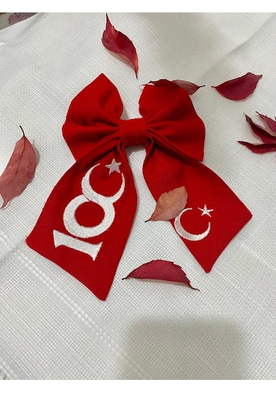 100 Yıl Ay Yıldız Nakış İşlemeli Toka Kırmızı