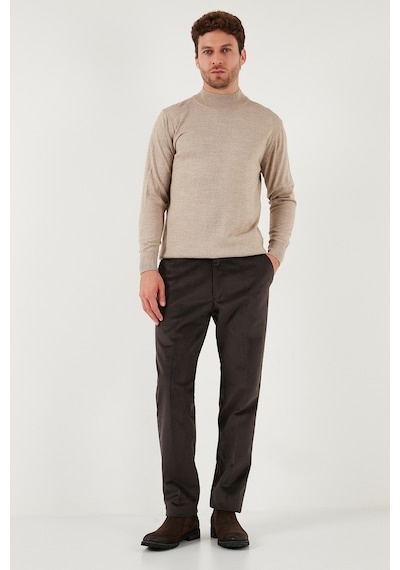Buratti Normal Bel Regular Fit Düz Paça Erkek Kadife Pantolon 645Merlin Kahve