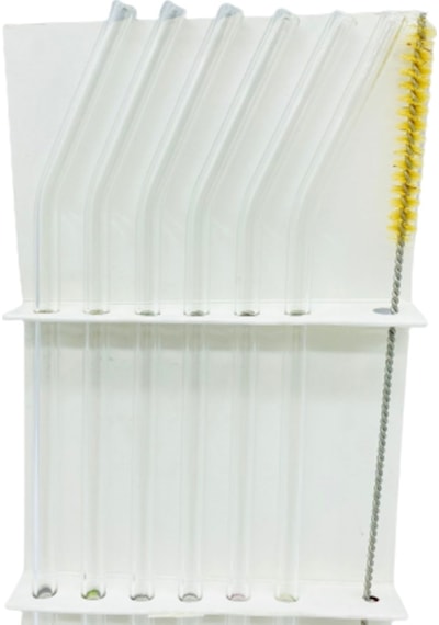 Cam Pipet 8 x 200 Mm Eğimli Şeffaf 6 Lı + Fırça Set