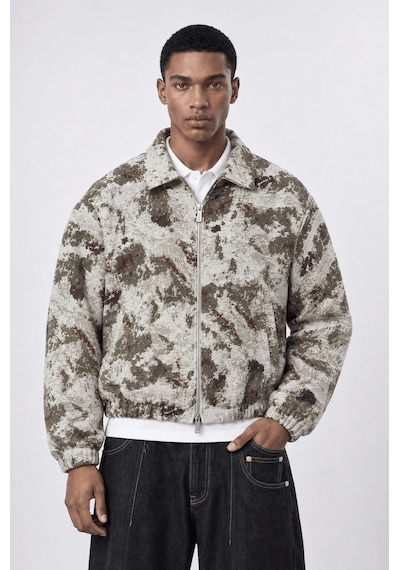 Respire Erkek Jakarlı Oversize Bomber Ceket Bej