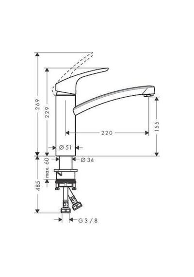 Hansgrohe Focus Eviye Bataryası 160