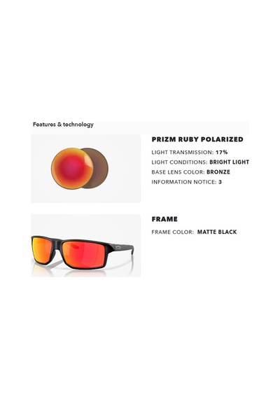 Oakley Gibston Xl Omatter Çerçeve Prizm Polarize Lens Erkek Gözlük Siyah Ruby Oo9470-0662 Siyah