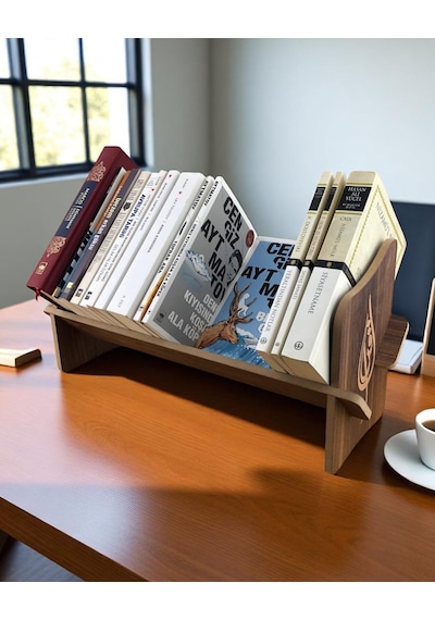 Tr Masaüstü Portatif İşlemeli Desenli Kitaplık 45 Cm X 14,5 Cm X 21 Cm Hareli Ceviz - İkra, 21x14,5x45 Genel Tr Masaüstü Portatif İşlemeli Desenli Kitaplık 45 Cm X 14,5 Cm X 21 Cm Hareli Ceviz - İkra, 21x14,5x45 Genel