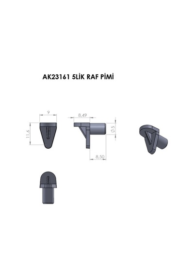 Cateksss 6 Lık Raf Pimi Beyaz Polyemid - 32 Li Paket
