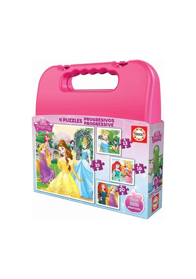 Educa Disney Prenses 4'lü Puzzle Set Çantalı