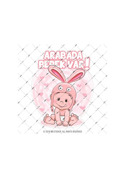 Bob21 Tavsan Sapkali Arabada Bebek Var Sticker