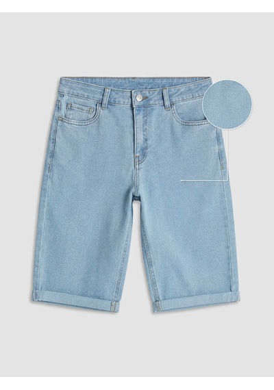 Lcwaıkıkı Classic İndigo Yüksek Bel Slim Fit Kadın Jean Şort