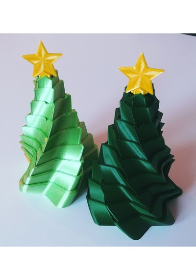 2 Adet Katlanabilir Spiral Yılbaşı Noel Yıldızlı Ağaç Dekoru 12 Cm