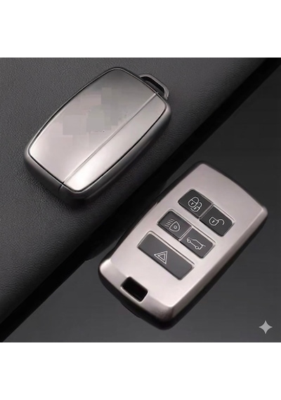 Land Rover Range Rover 2018 Sonrası Uyumlu Smart 3 Buton Silikon Oto Anahtar Kumanda Kabı Kılıf Gri
