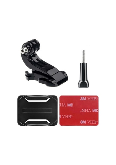 Gplus Bs04kvj 4 Parça Oval Zemin Eğimli Yüzey Vidalı J-hook Hızlı Tak 3m Yapışkan Motor Kask Bağlantı Seti Siyah
